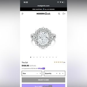 Modern Gents “The Sol” NEW Sterling Silver Size 6.5